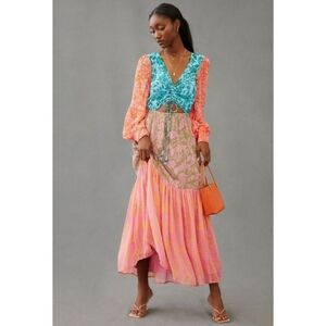 Anthropologie Farm Rio Cut Out Maxi Dress  Size S